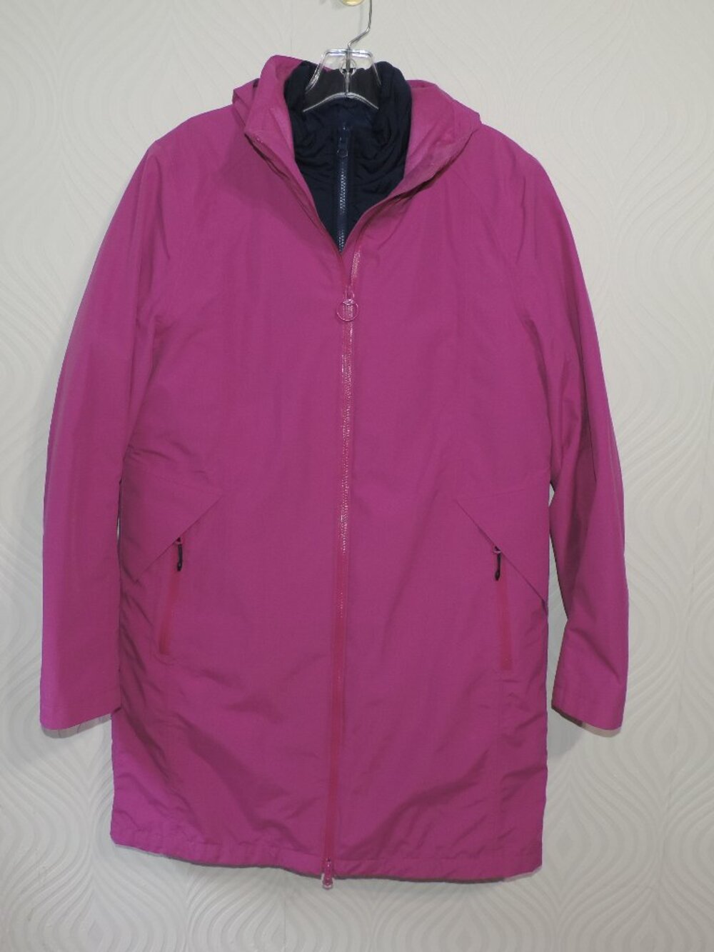 LANDS' END 3 in 1 Women's Squall Jacket / Down Coat sz M Tall Pink / Blue